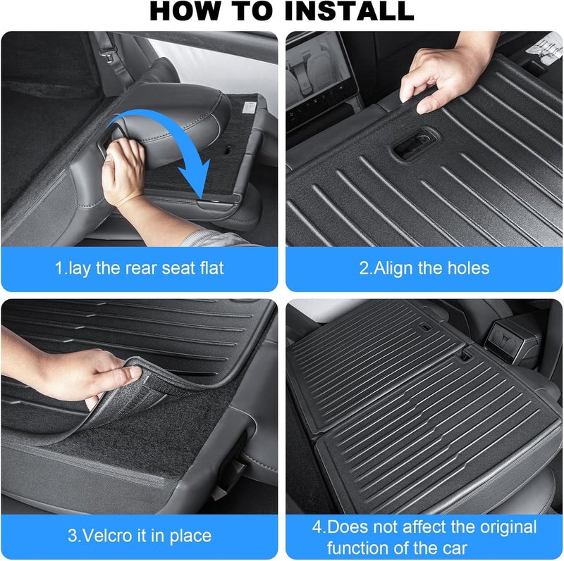 KUNIST for 2025 Tesla Model 3 Rear Back Seat Protector [Durable Upgraded TPE] Second Row Seats Back Cover,Waterproof Backrest Mats fit for 2024-2025 Tesla Model 3 5-Seater Accessories(2PCS) - Image 5